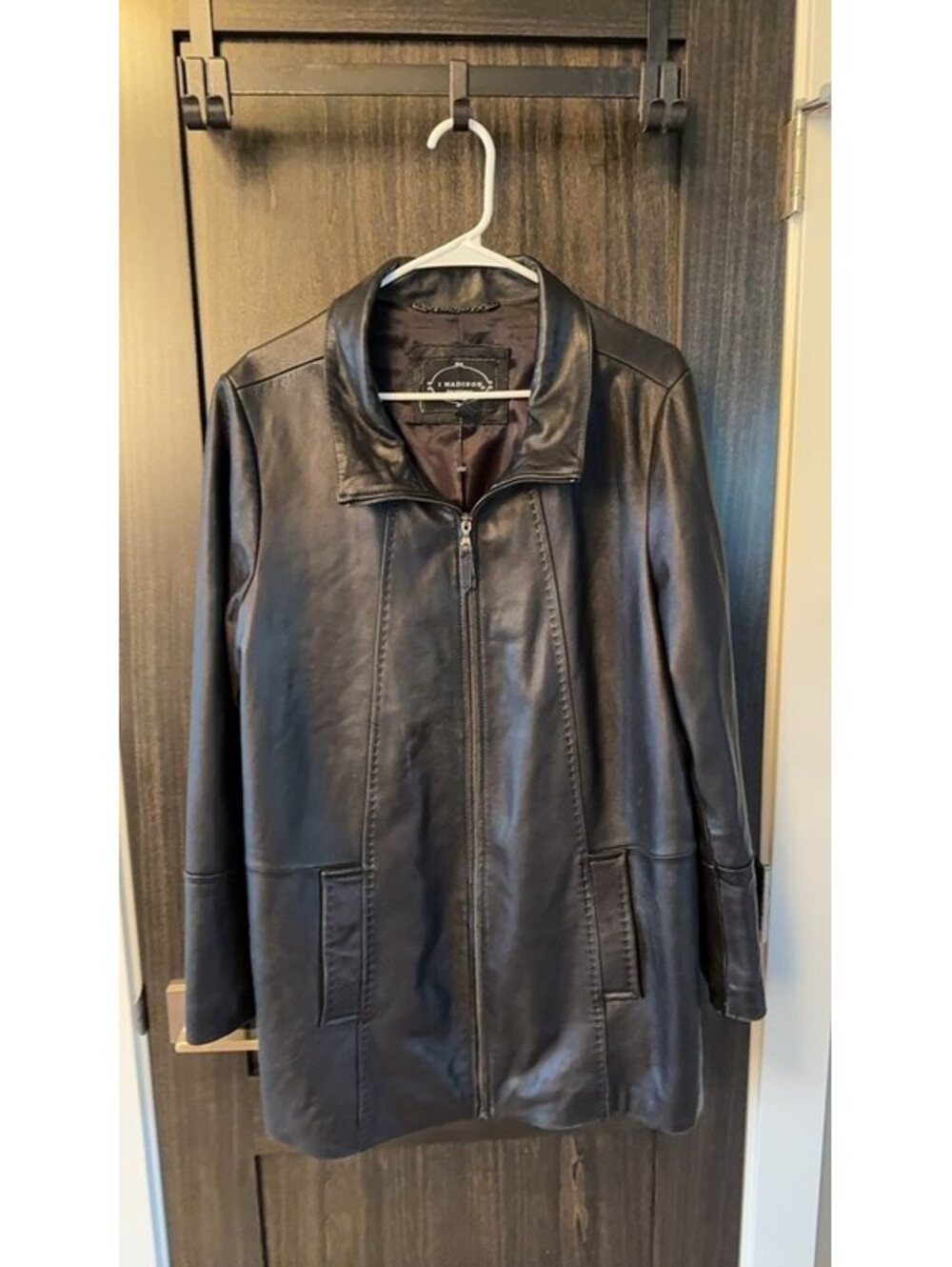 1 Madison Women's Black Leather Jacket XL
